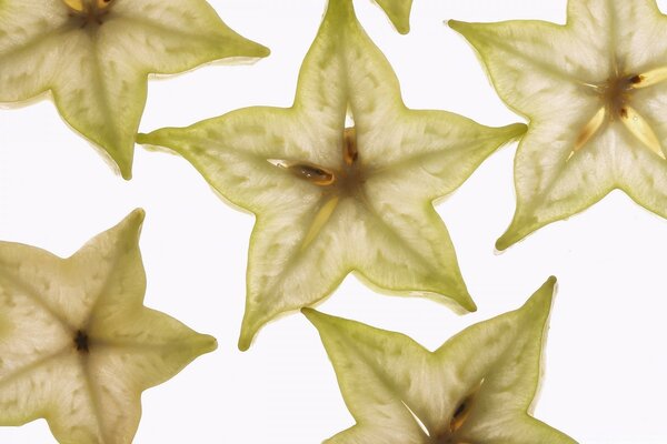 Tropical fruit in the shape of a star