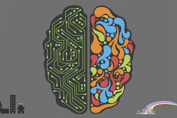 Ilustración diseño gráfico símbolo cerebro