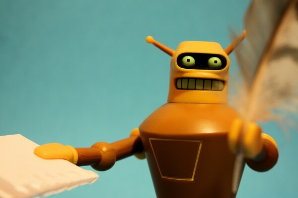 A robot figurine from the animated series futurama