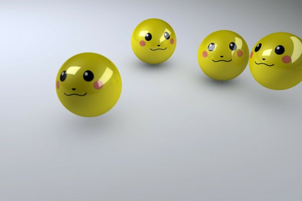 Yellow balls with Pokemon face