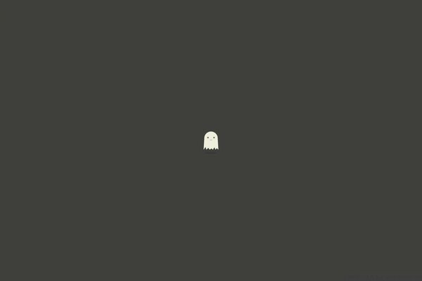 Minimalistic image of a white ghost