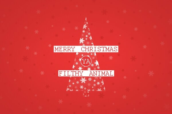 Christmas inscription on a red holiday background