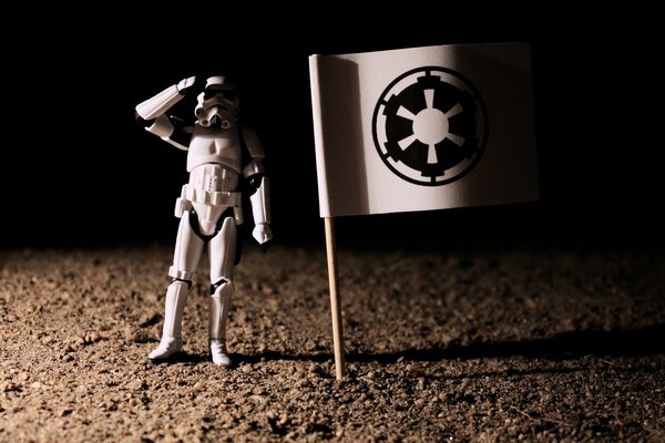 Star Wars estatueta com bandeira