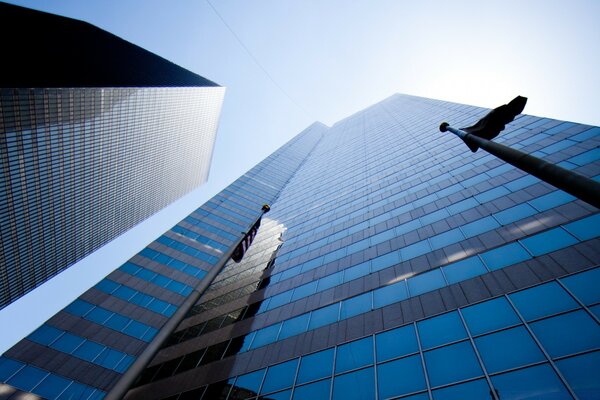 Business Center aus blauem Glas