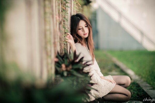 Photo shoot of a beautiful girl in nature