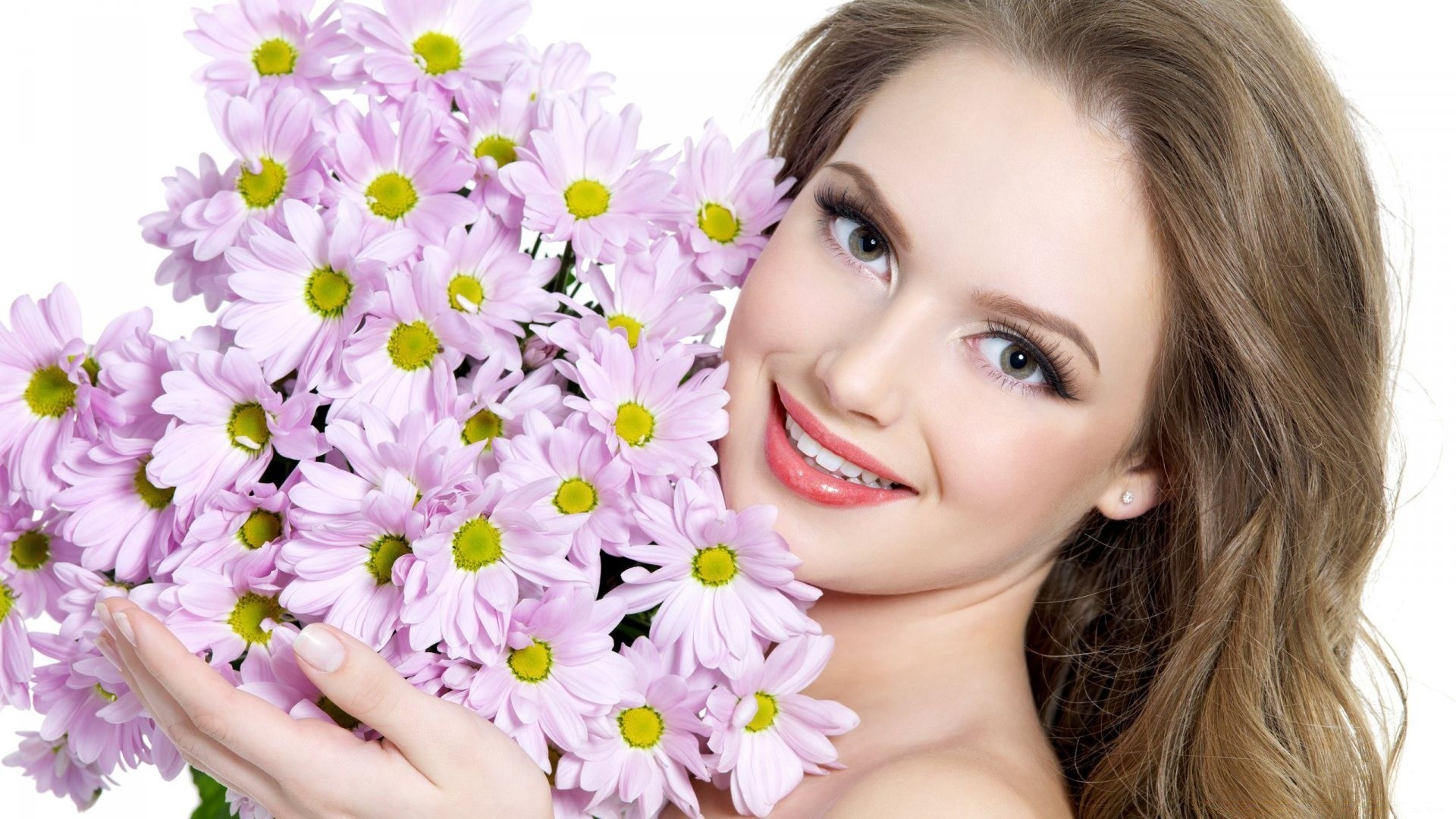 cara y sonrisa mujer flor bonita hermosa linda chica naturaleza