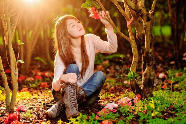 Beautiful girl in nature