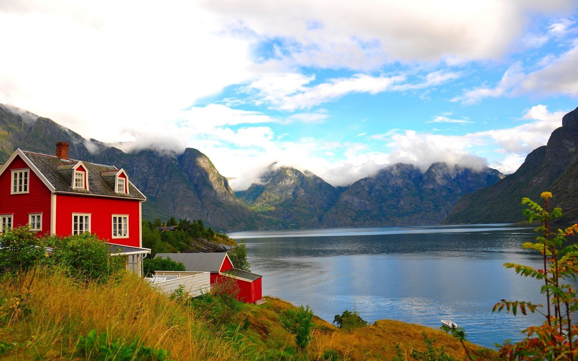 see wasser reisen natur im freien berge landschaft himmel fjord herbst holz sommer holz