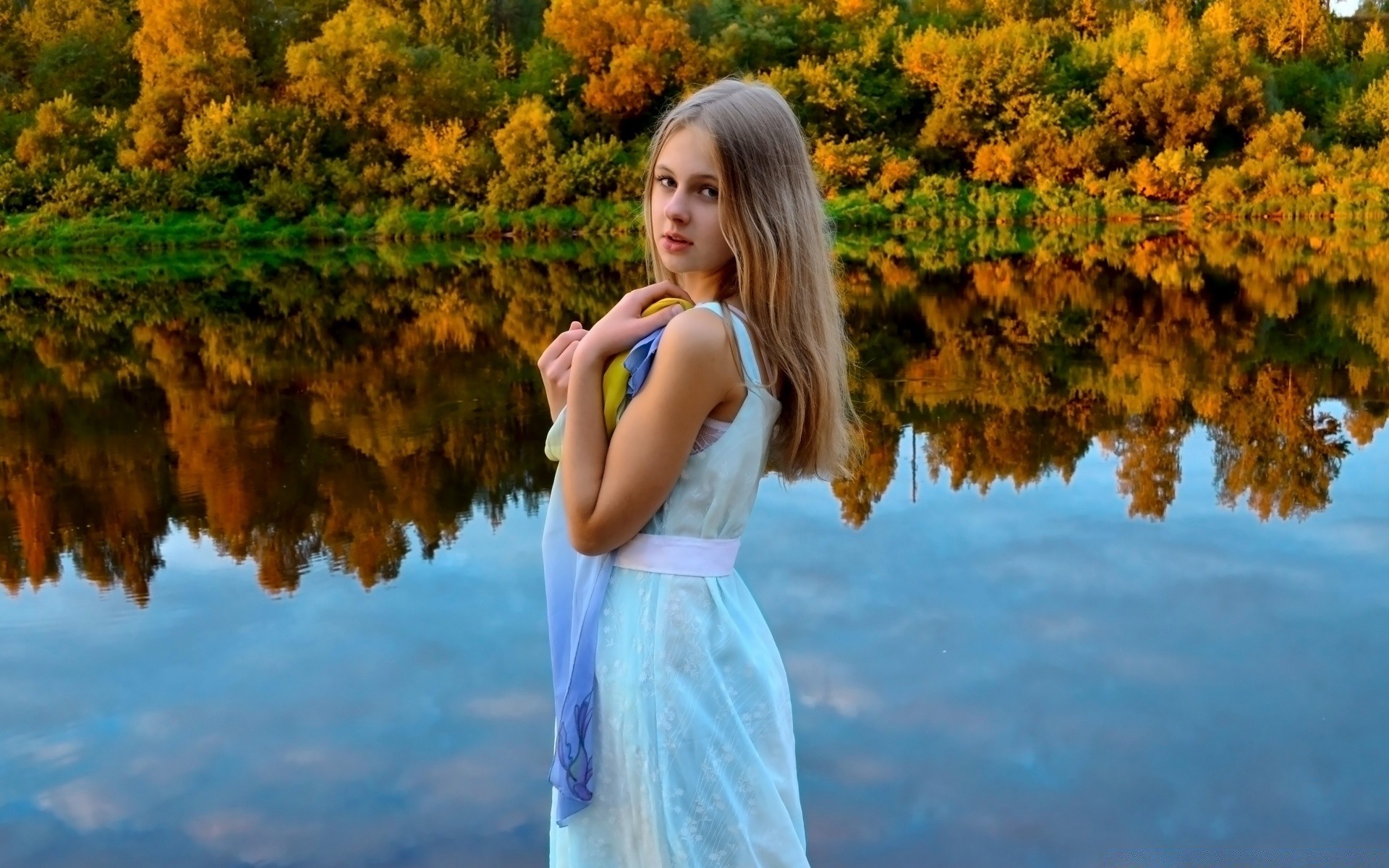 autres filles nature en plein air automne loisirs été parc belle beau temps fille détente eau bonheur plaisir