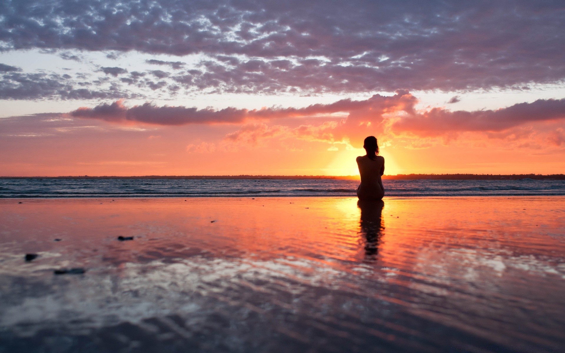 autre fille coucher de soleil eau plage aube soleil crépuscule mer océan soir sable voyage paysage ciel été réflexion