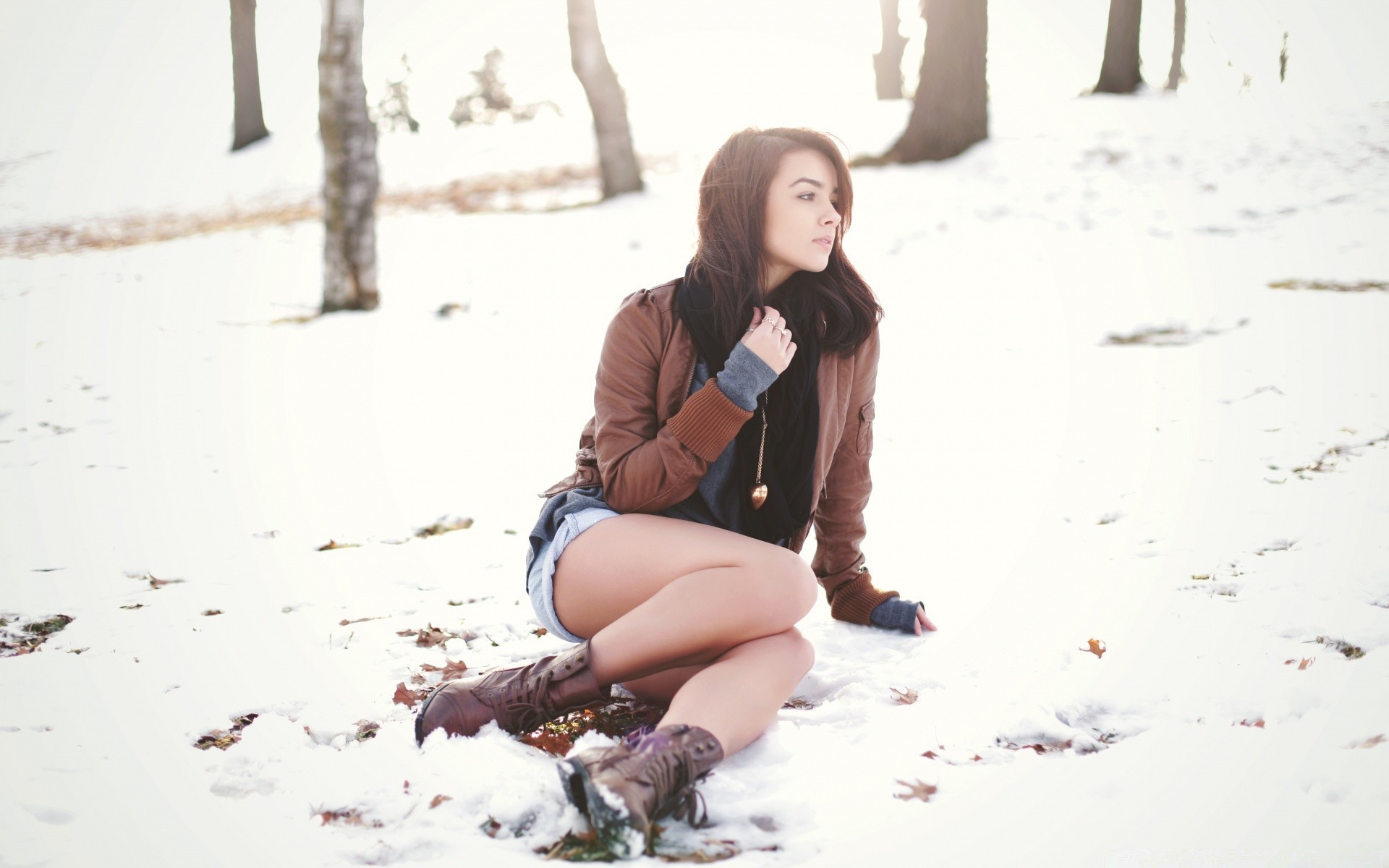 otras chicas adulto chica mujer nieve invierno playa solo al aire libre retrato usar