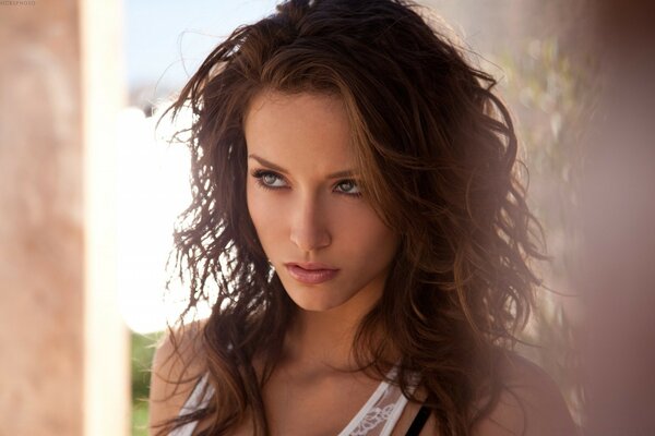 Portrait of a girl with wavy hair