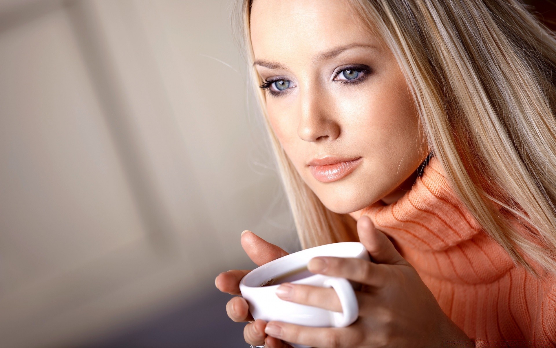 the other girls woman coffee indoors tea portrait pretty relaxation young