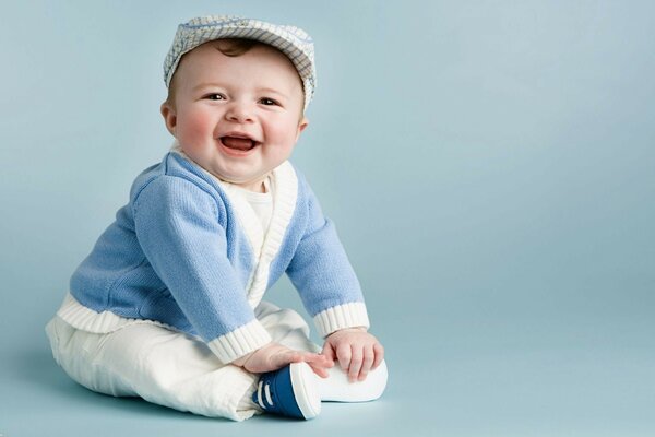 Baby blue background furashka laughter