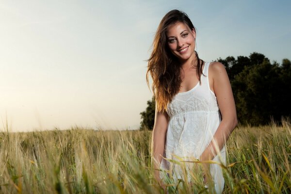 Beautiful girl in nature