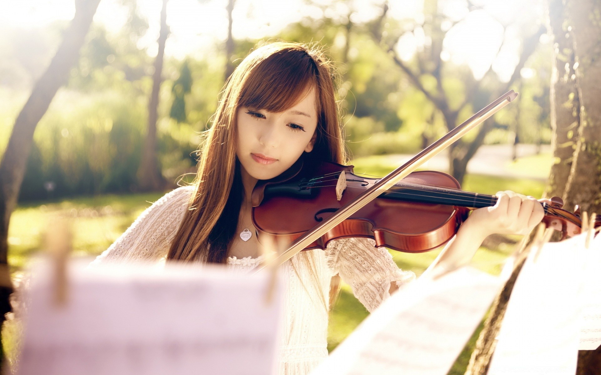 autres filles en plein air nature été loisirs femme beau temps automne belle fille herbe violon parc un portrait relaxation musique flou mode de vie plaisir