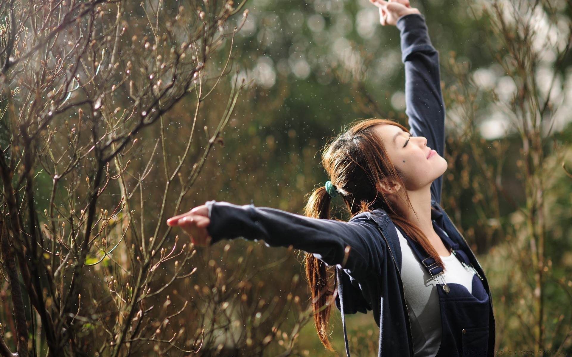 the other girls outdoors nature fall woman girl park leisure relaxation fun grass landscape