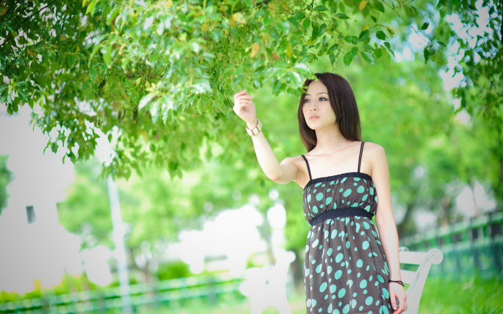 autres filles nature été femme belle à l extérieur herbe fille parc robe jeune beau temps détente un