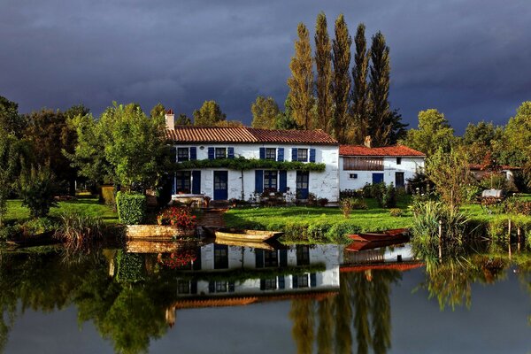 Beautiful house on the lake shore