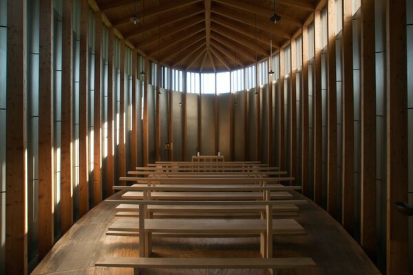 Salle. Intérieur en bois