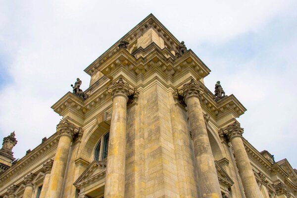 Ancient European cathedral with columns