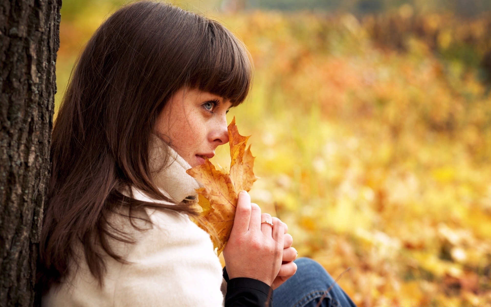 the other girls fall girl woman one portrait nature smile cute leisure fun young hair happiness pretty adult beautiful outdoors joy