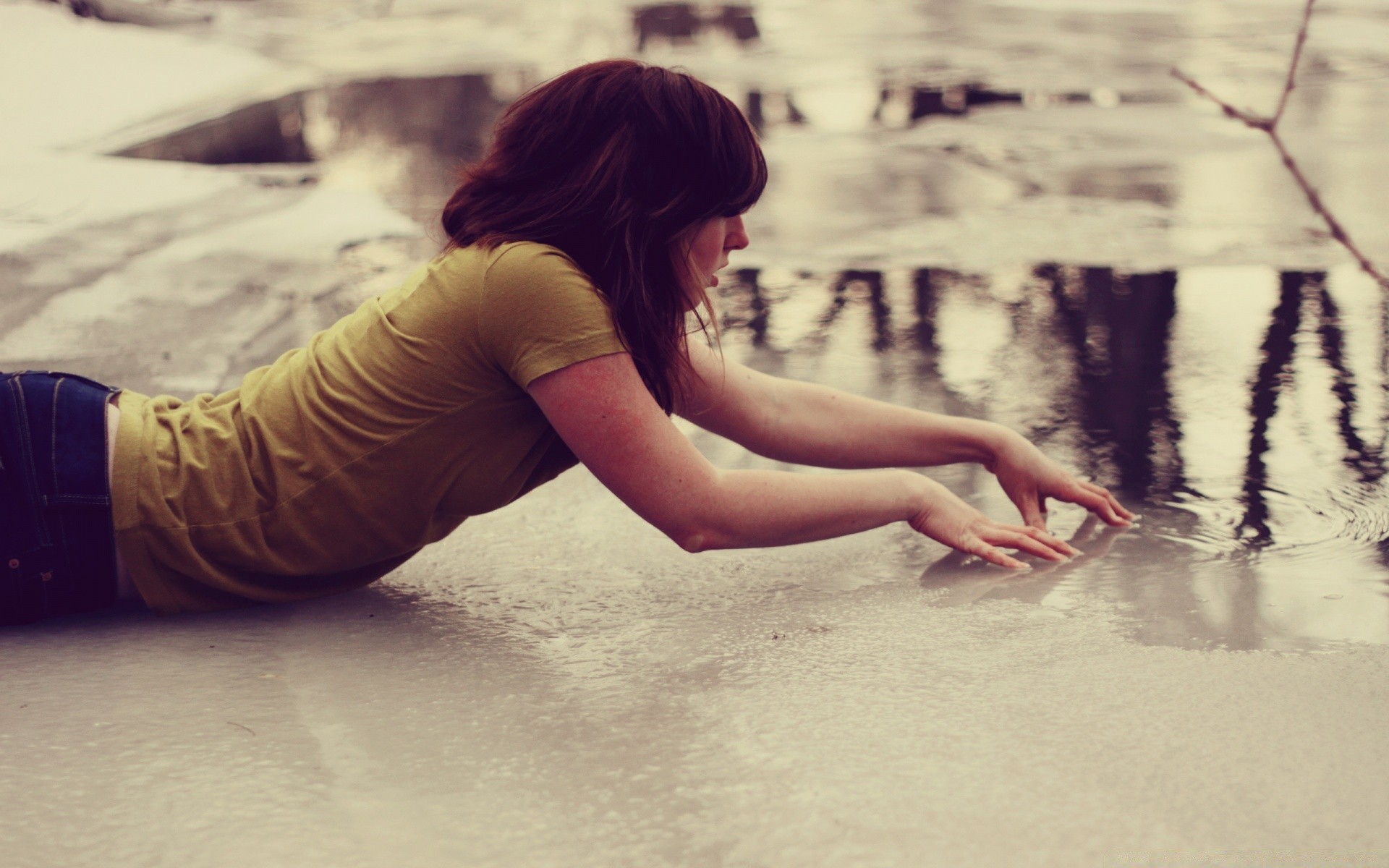 the other girls beach one girl woman adult water portrait outdoors seashore recreation sand blur travel ocean nude sea