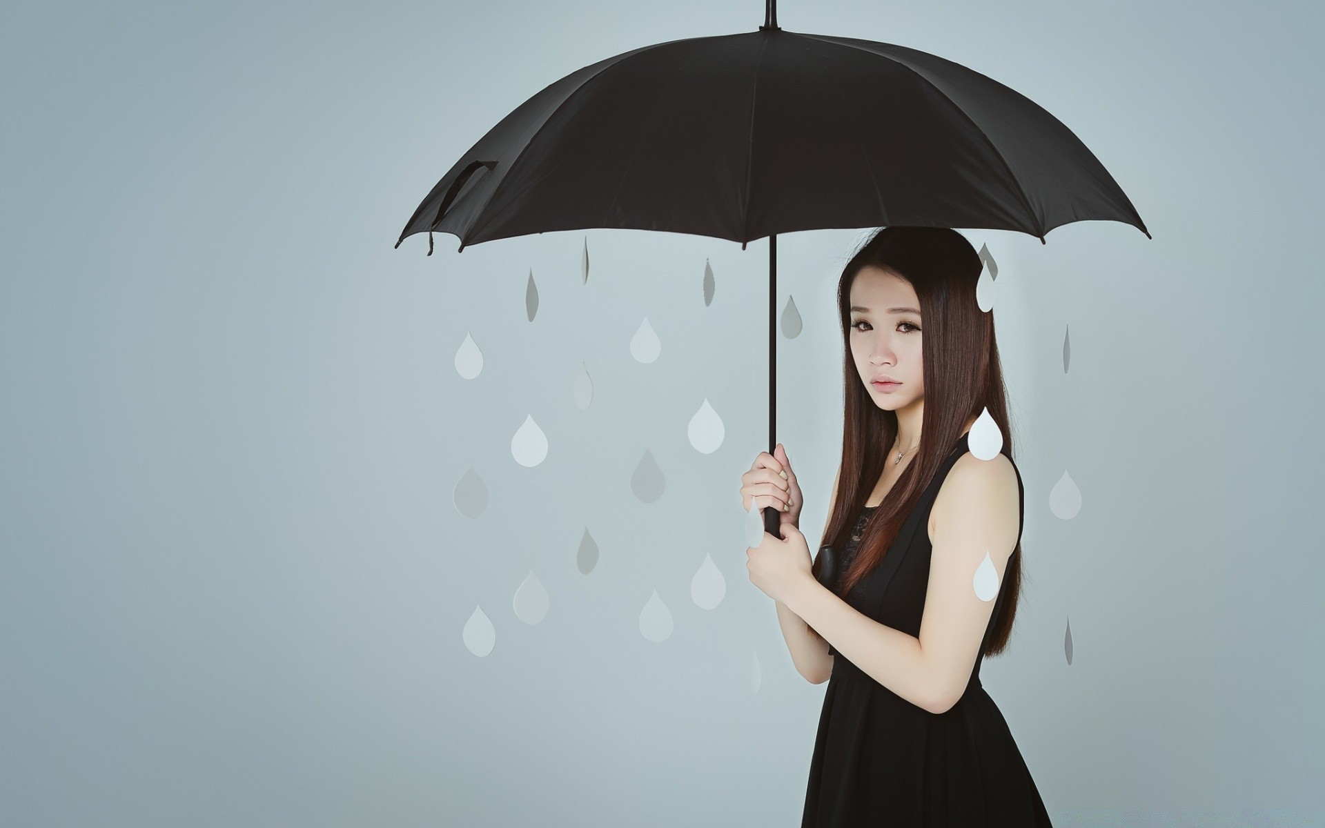 hearts umbrella rain girl woman adult portrait one beautiful fashion person face young model desktop