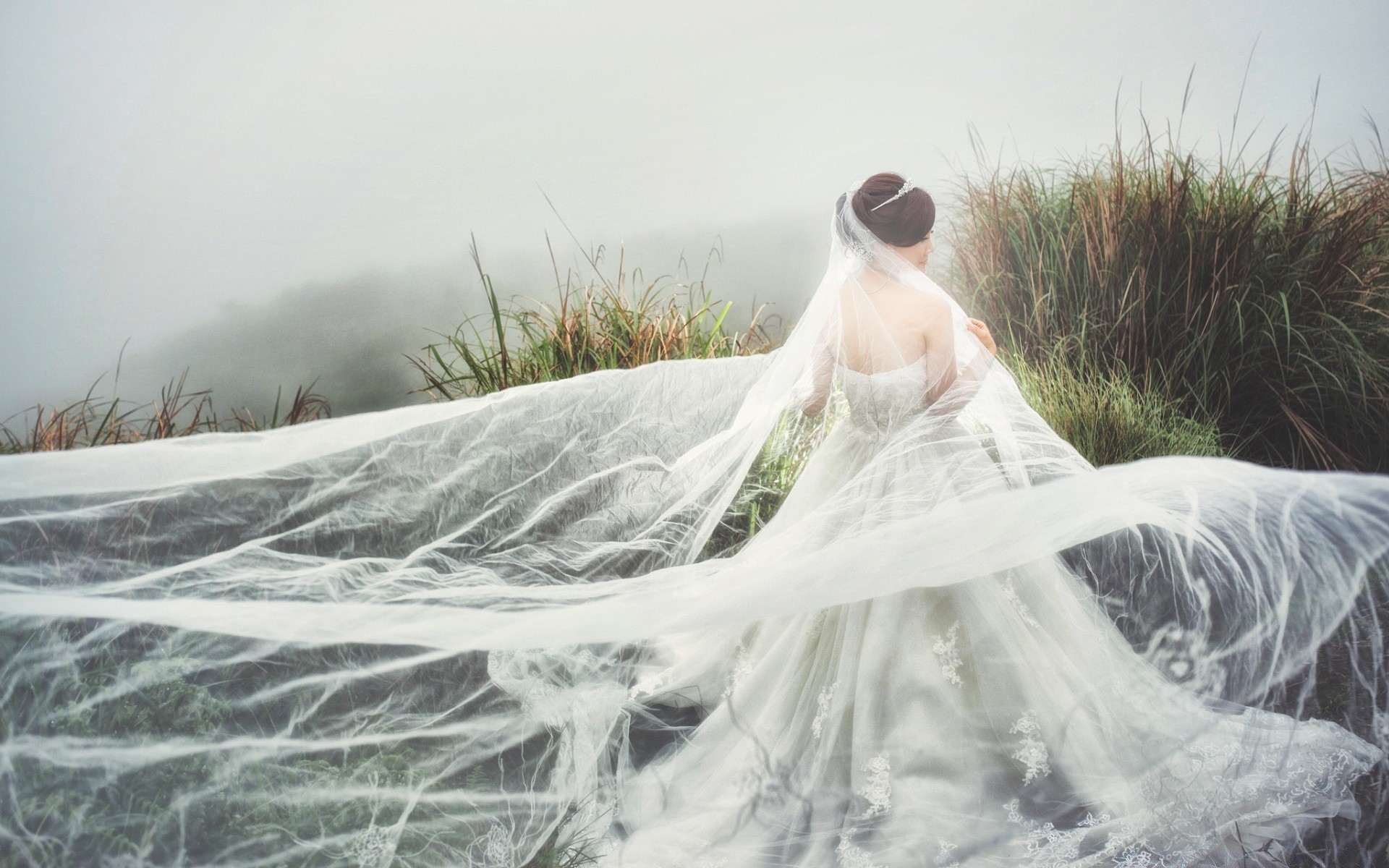 coeurs nature belle mariage fille à l extérieur eau été mariée ciel femme robe beau temps hiver herbe