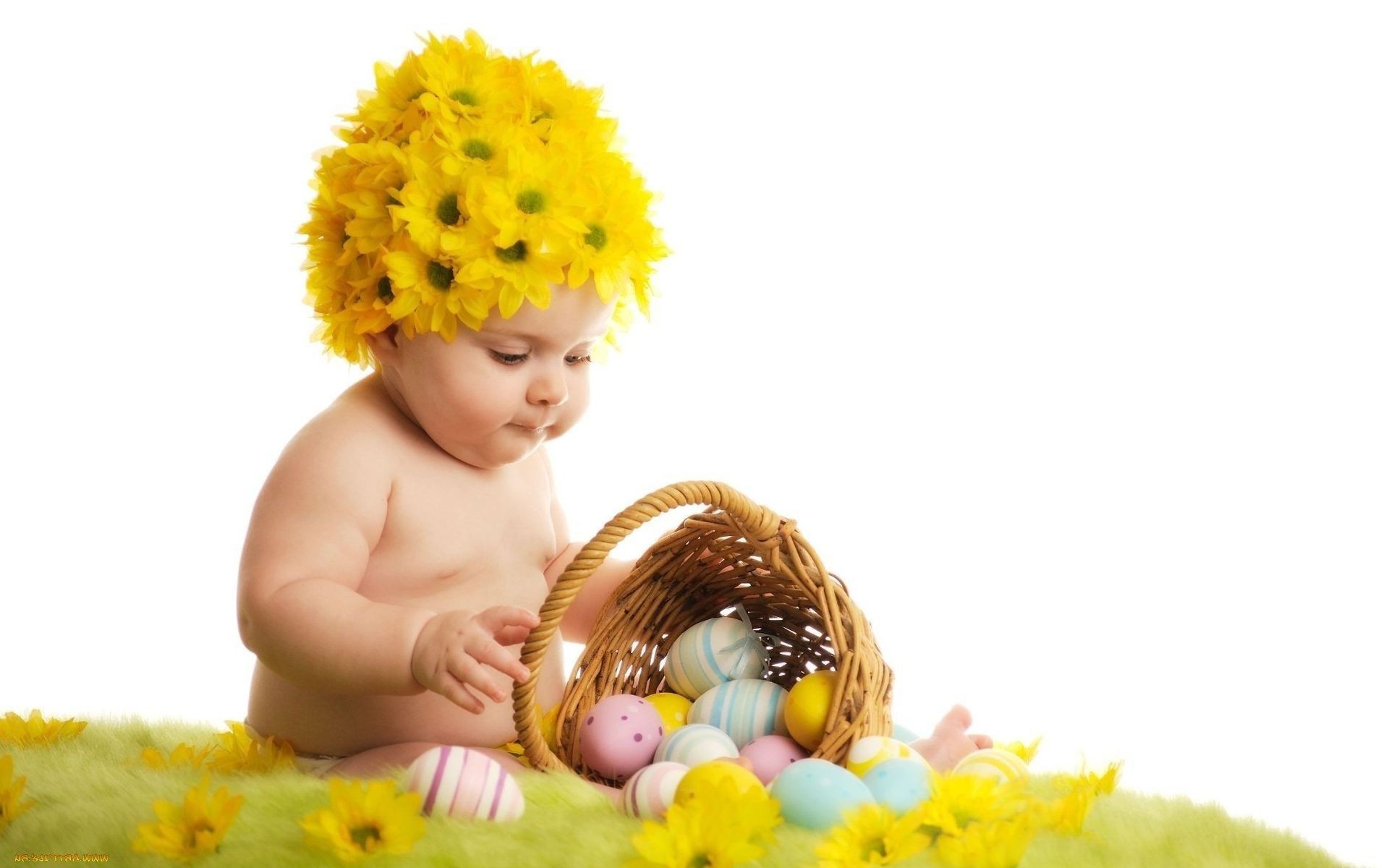 neonati bambino piccolo carino natura pasqua divertimento fiore bambino estate