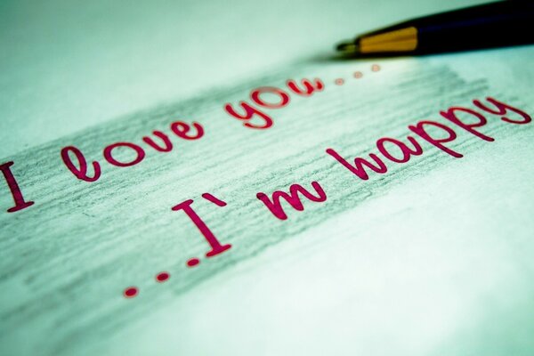 A declaration of love on paper