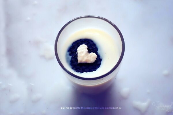 Drink. Love. A heart. Cold