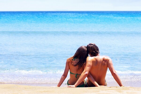 Couple enjoying a vacation on the beach