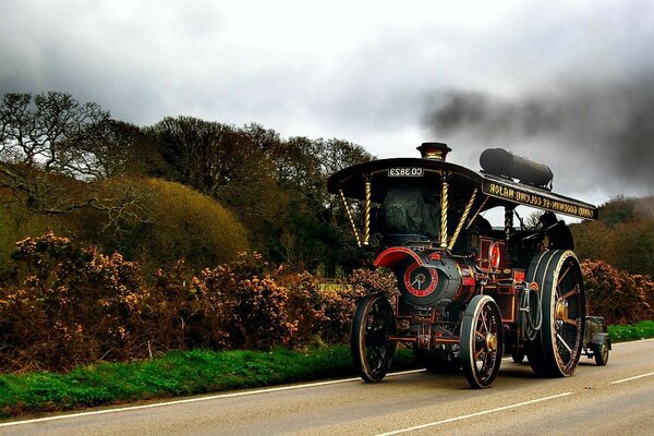 Creative transport on a beautiful landscape