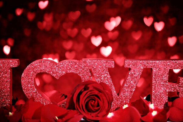 Love is like a romantic holiday in red