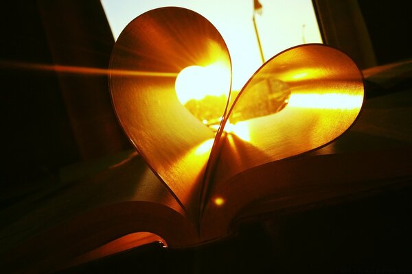 Glowing heart on a dark background