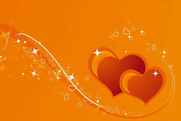 Conception de coeur dans les tons orange