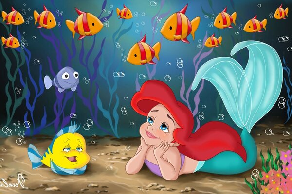 Arielle. The Little Mermaid Disney. Ocean