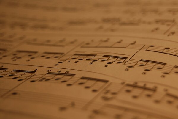 Sheet music on retro paper