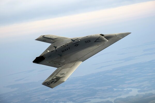 Military aircraft in the clear sky