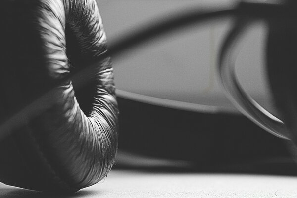 Headphones close-up, black and white photo