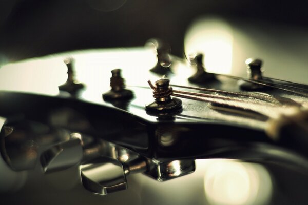 Musical dof from a guitar on a dark background