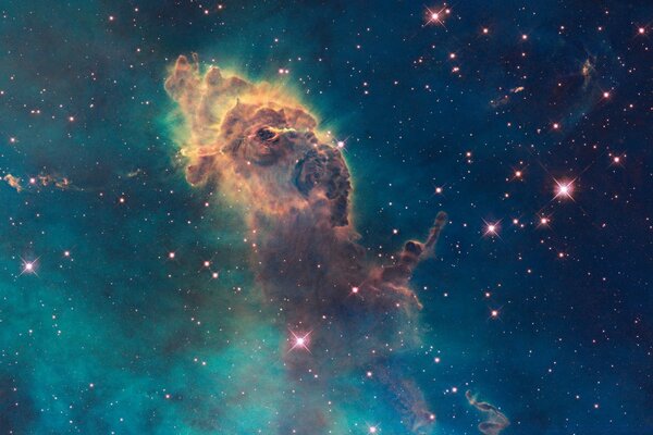 The nebula is beautiful in intergalactic space