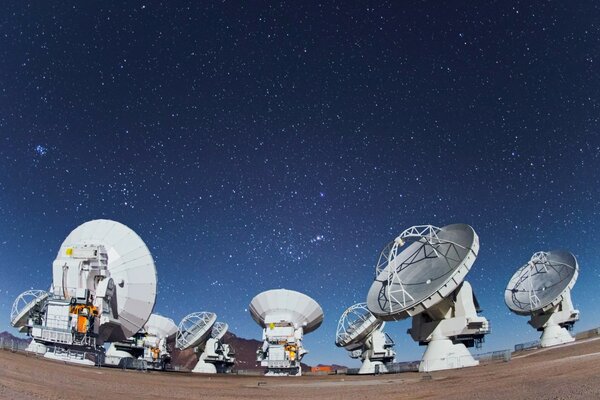 Observatorium. Sternenhimmel. Panorama-Fotos