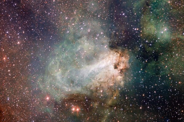 Colored and luminous nebulae in outer space