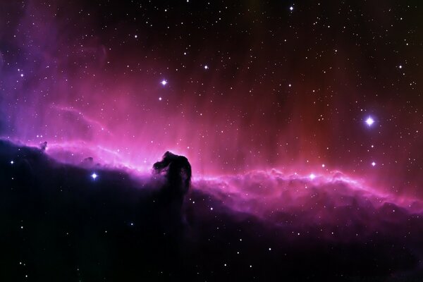 Purple nebulae in stellar space