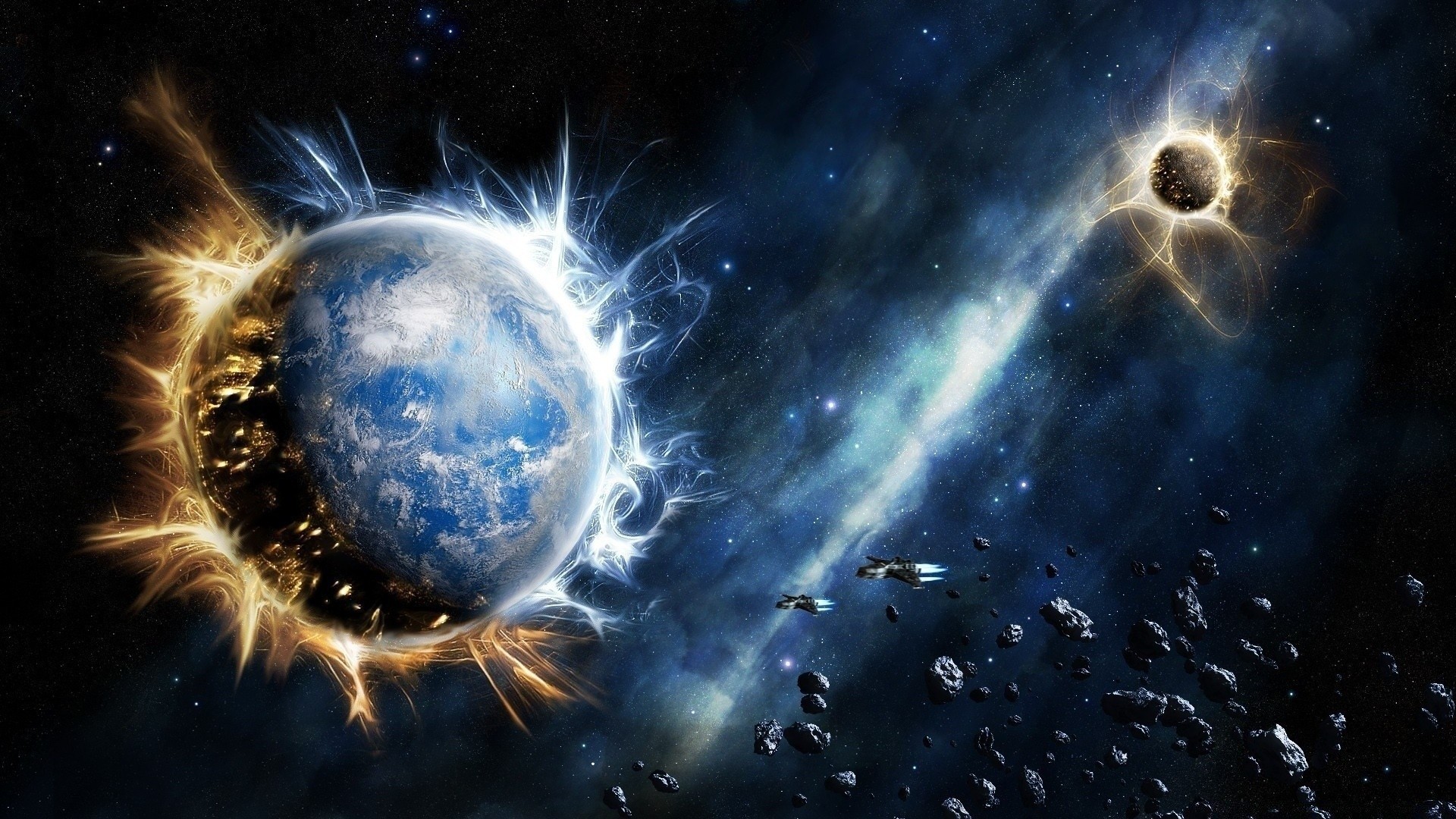 planetas astronomia planetas lua em forma de bola espaço galáxia astrologia solar ciência esfera espaço órbitas exterior luz nebulosa desktop fantasia fantasia infinito exploração