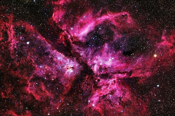 La nebulosa rosa y el espacio