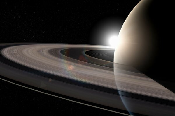 Der Ring des Planeten. Rund. Weltall