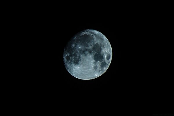 A lonely gray moon in space